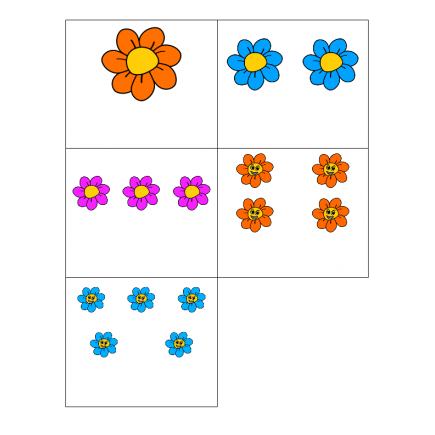 File Folder Number to Quantity 1-10 (Flower Theme)